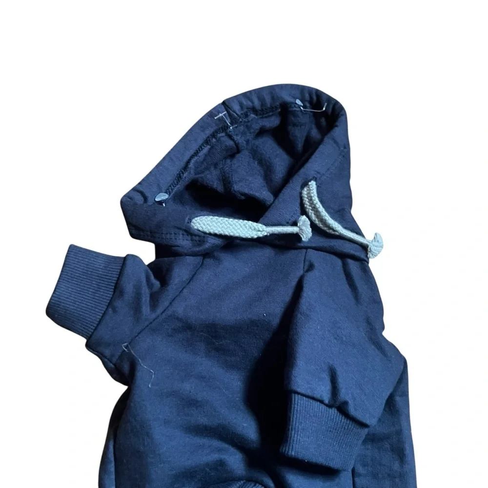 PetPassion Rocky Comfy Dog Hoodie Navy Blue XXS Organic Cotton 9